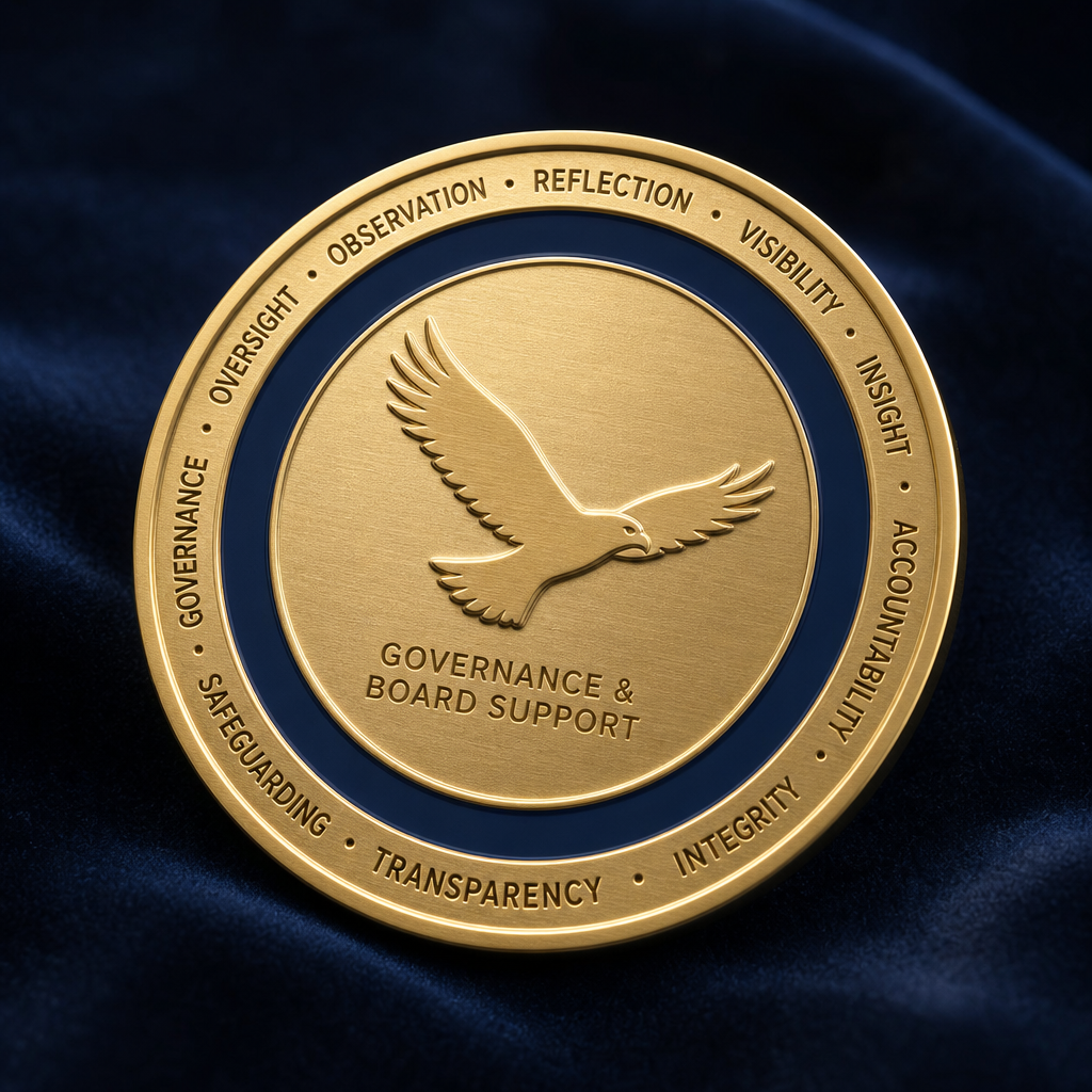 ORVIA Challenge Coin — Governance & Board Support (Navy)