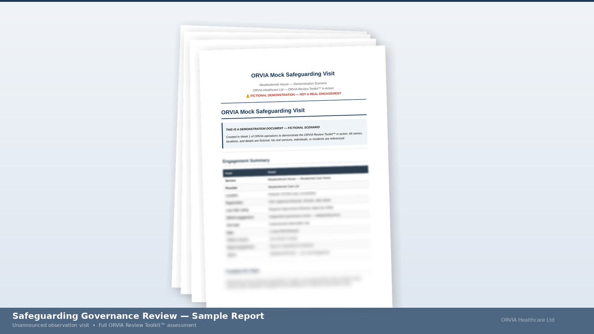 ORVIA safeguarding visit report preview
